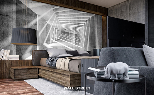 Фотообои в интерьере артикул Grayscale 35, ОТТЕНКИ СЕРОГО / GRAYSCALE, Wall street