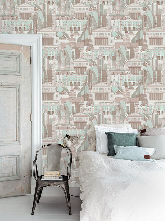 Обои в интерьере артикул 6377-3, Россия, МОФ Обои в интерьере артикул 6377-3, Россия, МОФ