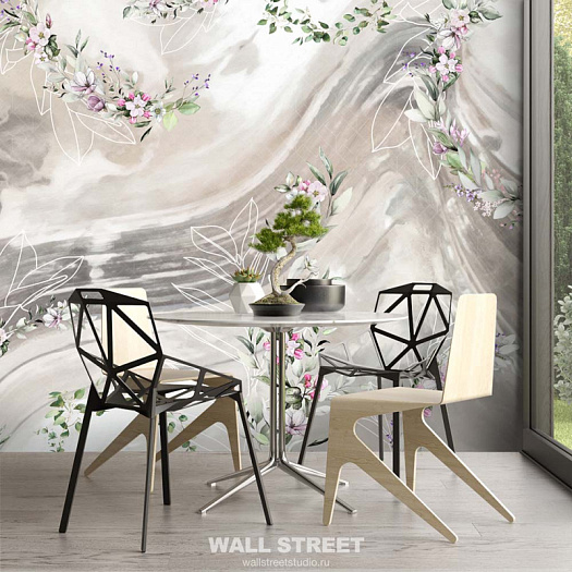 Фотообои в интерьере артикул Fiore 29, ЦВЕТОК / FIORE, Wall street